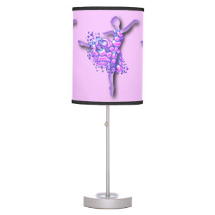 Purple Lamp with Ballet Dancer Woman