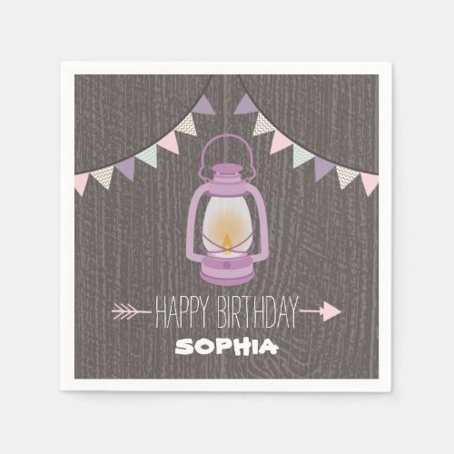 Purple Lantern Birthday Napkins