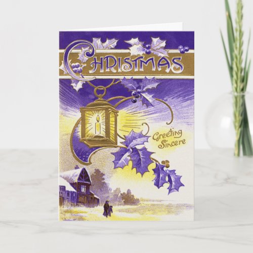 Purple Lantern Holiday Card