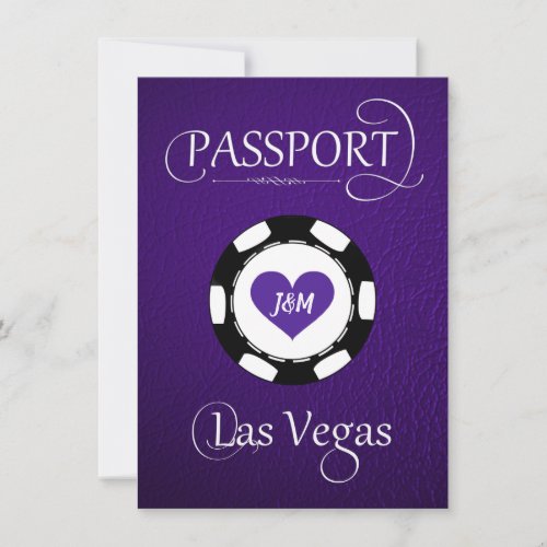 Purple Las Vegas Passport Save the Date Card