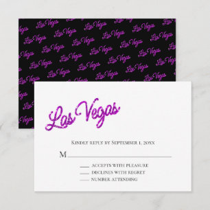 Purple Las Vegas Sparkles Wedding RSVP Invitation