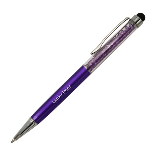 Purple Laser Engraved Crystalline Ballpoint Pen  (3/4)