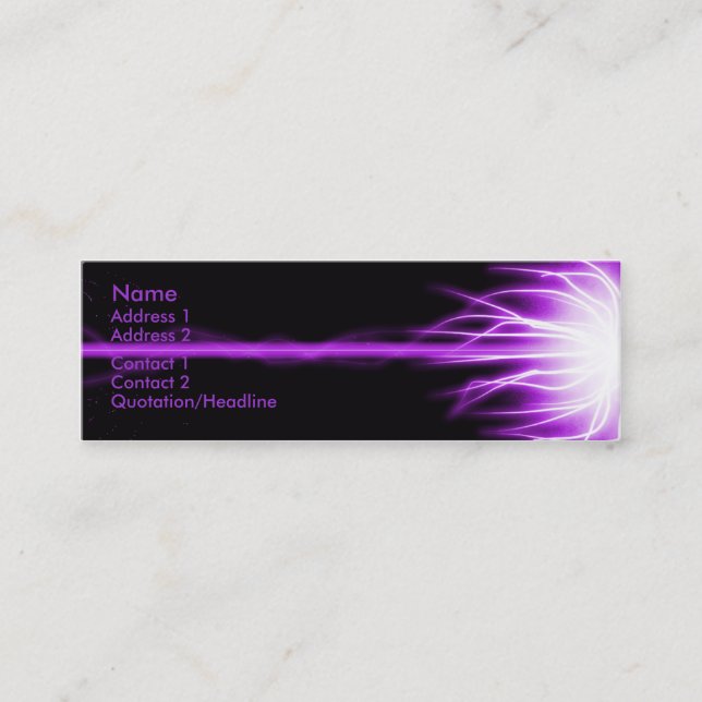 Purple Laser Mini Business Card (Front)