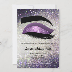 Purple Lashes Eye Invitation