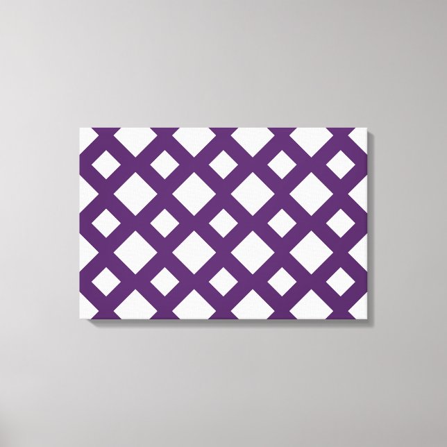 Purple Lattice on White Canvas Print (Front)