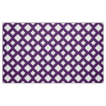 Purple Lattice on White Geometric Fabric