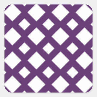 Purple Lattice on White Square Sticker
