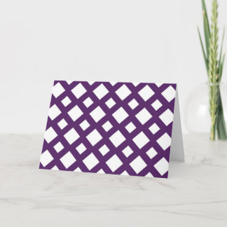 Purple Lattice on White Thank You Card
