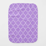 Purple Latticework, Quatrefoil, Moroccan Trellis Baby Burp Cloth