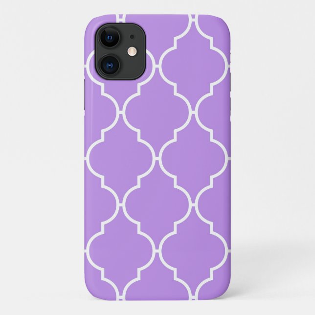 Purple Latticework, Quatrefoil, Moroccan Trellis Case-Mate iPhone Case (Back)