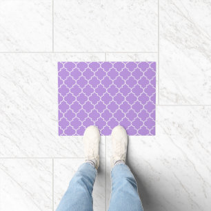 Purple Latticework, Quatrefoil, Moroccan Trellis Doormat