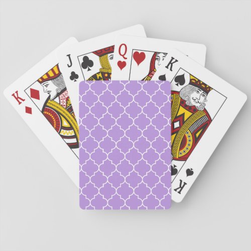 Purple Latticework Quatrefoil Moroccan Trellis Poker Cards