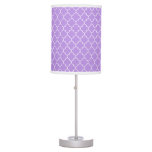 Purple Latticework, Quatrefoil, Moroccan Trellis Table Lamp