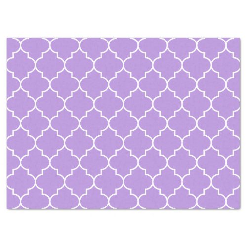 Purple Latticework Quatrefoil Moroccan Trellis Tissue Paper