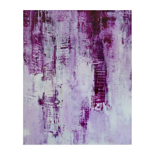 Purple  lavender abstract print acrylic wall art