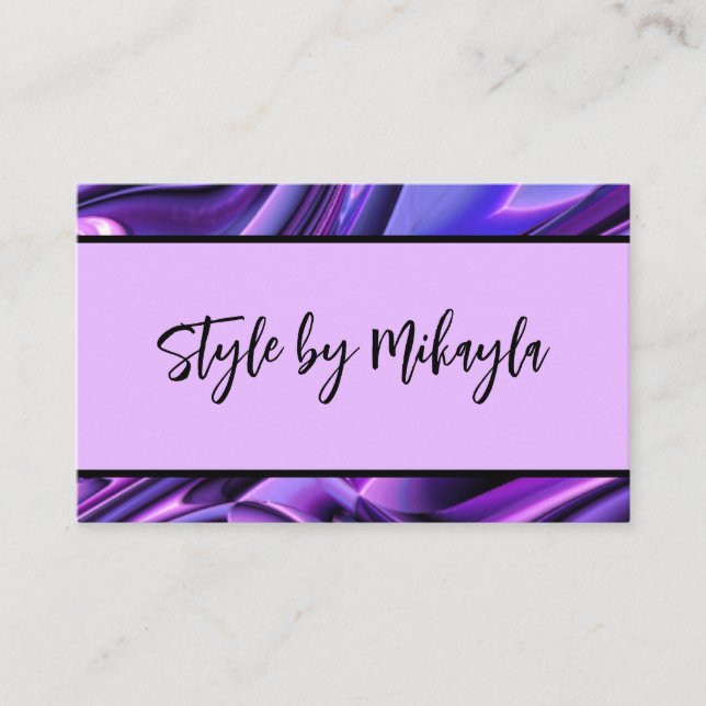 Purple Lavender and Blue Beauty Style Adaptable Business Card (Front)