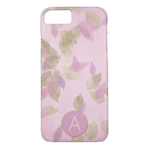 Purple Lavender and Gold Foil Fall Leaves iPhone 8/7 Case