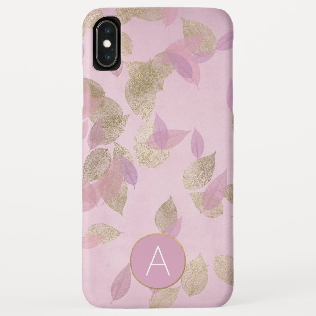 Purple Lavender and Gold Foil Fall Leaves Case-Mate iPhone Case (Back)