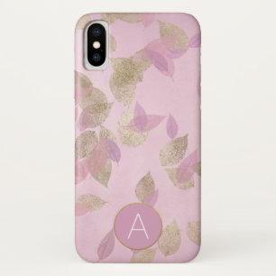 Purple Lavender and Gold Foil Fall Leaves iPhone X Case