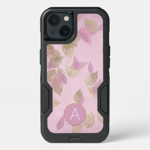 Purple Lavender and Gold Foil Fall Leaves iPhone 13 Case