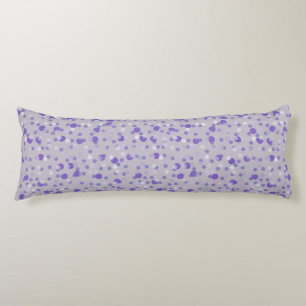 purple, lavender and gray dots body pillow