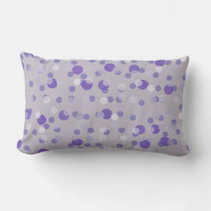 purple, lavender and gray dots lumbar pillow