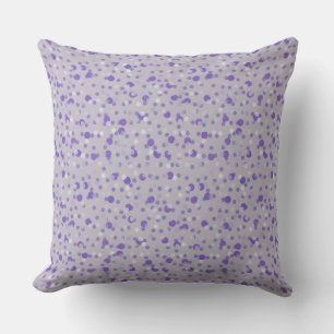 purple, lavender and gray dots throw pillow