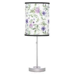 Purple, Lavender and Greenery Table Lamp