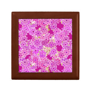 Purple, lavender and plum flowers on plum backgrou jewelry box