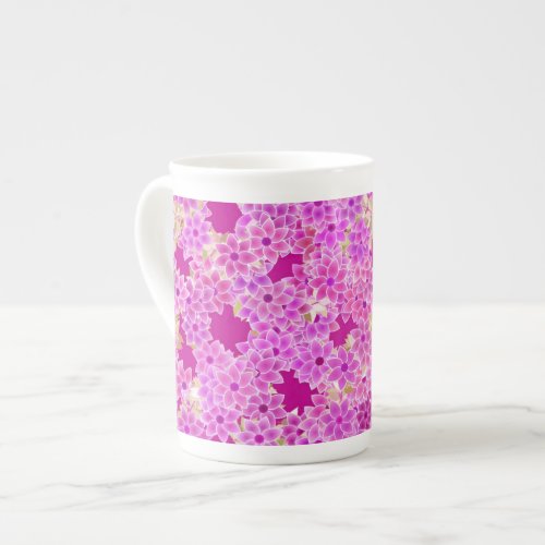 Purple lavender and plum flowers plum background bone china mug