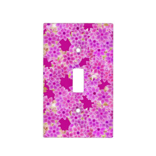 Purple, lavender and plum flowers, plum background light switch cover