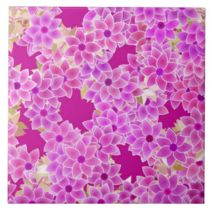 Purple, lavender and plum flowers, plum background tile