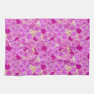 Purple, lavender and plum flowers, plum background towel