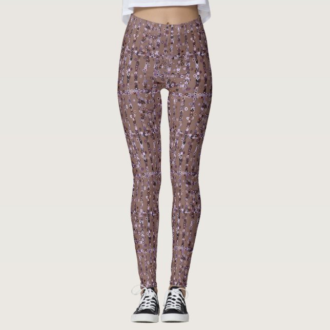 Purple, Lavender, and White Chains Leggings (Front)