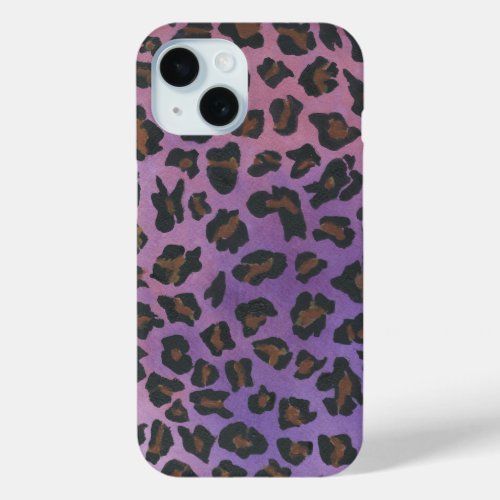 Purple lavender animal print  iPhone 15 case