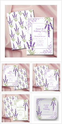 Purple Lavender Antique Frame Birthday