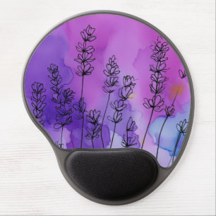 Purple Lavender Art Gel Mousepad for Office