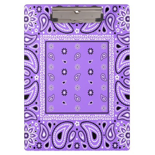 Purple Lavender Bandana Paisley Country Hip Hop Co Clipboard