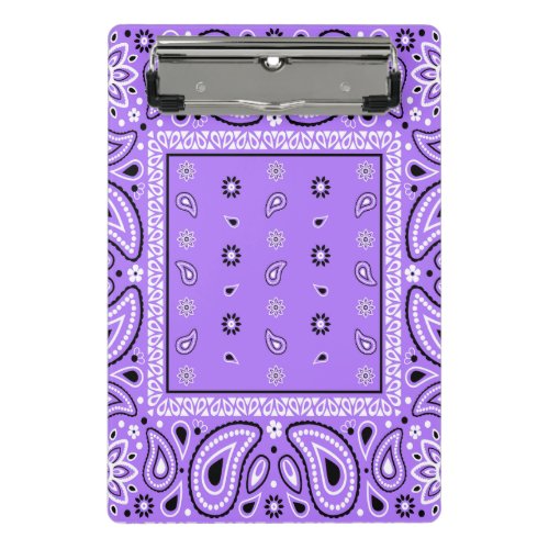 Purple Lavender Bandana Paisley Country Hip Hop Co Mini Clipboard