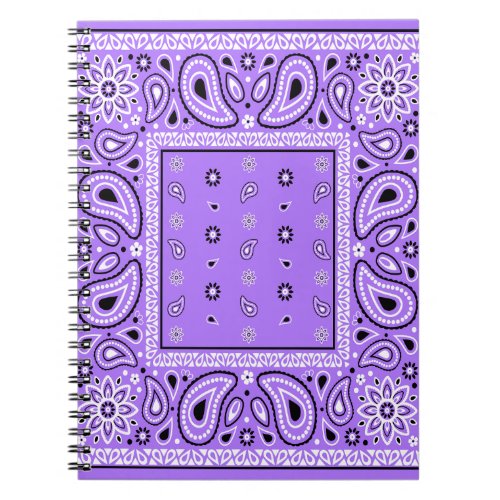 Purple Lavender Bandana Paisley Country Hip Hop Co Notebook