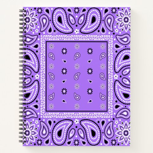 Purple Lavender Bandana Paisley Country Hip Hop Co Notebook