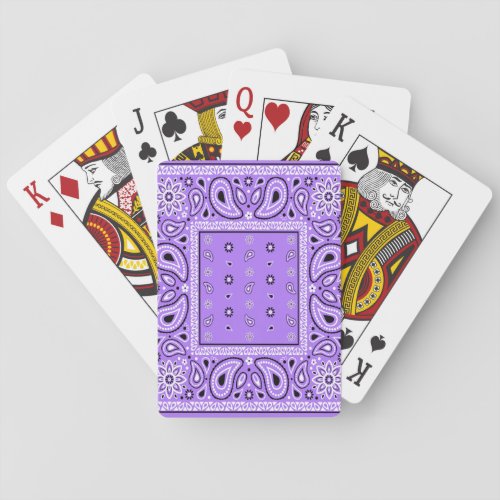 Purple Lavender Bandana Paisley Country Hip Hop Co Playing Cards