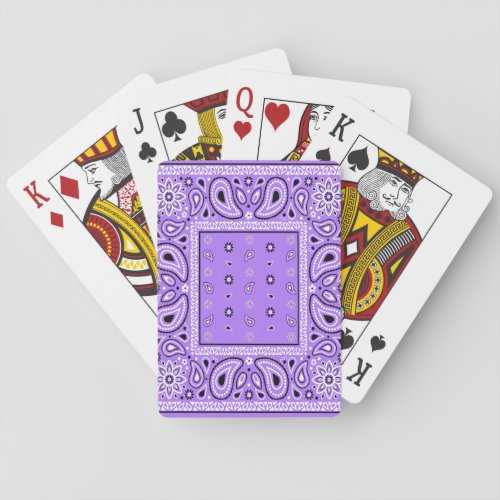 Purple Lavender Bandana Paisley Country Hip Hop Co Poker Cards