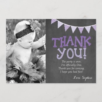 Purple & Lavender Birthday Thank You Card by PuggyPrints at Zazzle