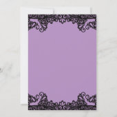 Purple Lavender & Black 15th Quinceañera Party  Invitation (Back)