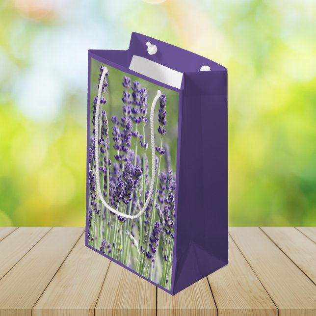 Purple Lavender Blooms Floral Small Gift Bag (In Situ)