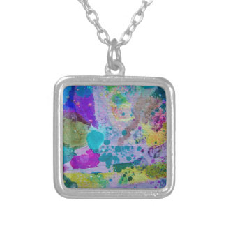Purple lavender & blue abstract splatter necklace