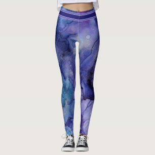 Purple, Lavender, Blue & Aqua Watercolor Leggings