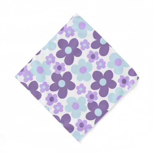 Purple Lavender Blue Daisies Retro Dream 1 retro Bandana