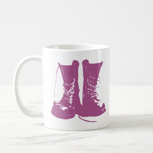 Purple Lavender Boots with Untied Laces  Coffee Mug